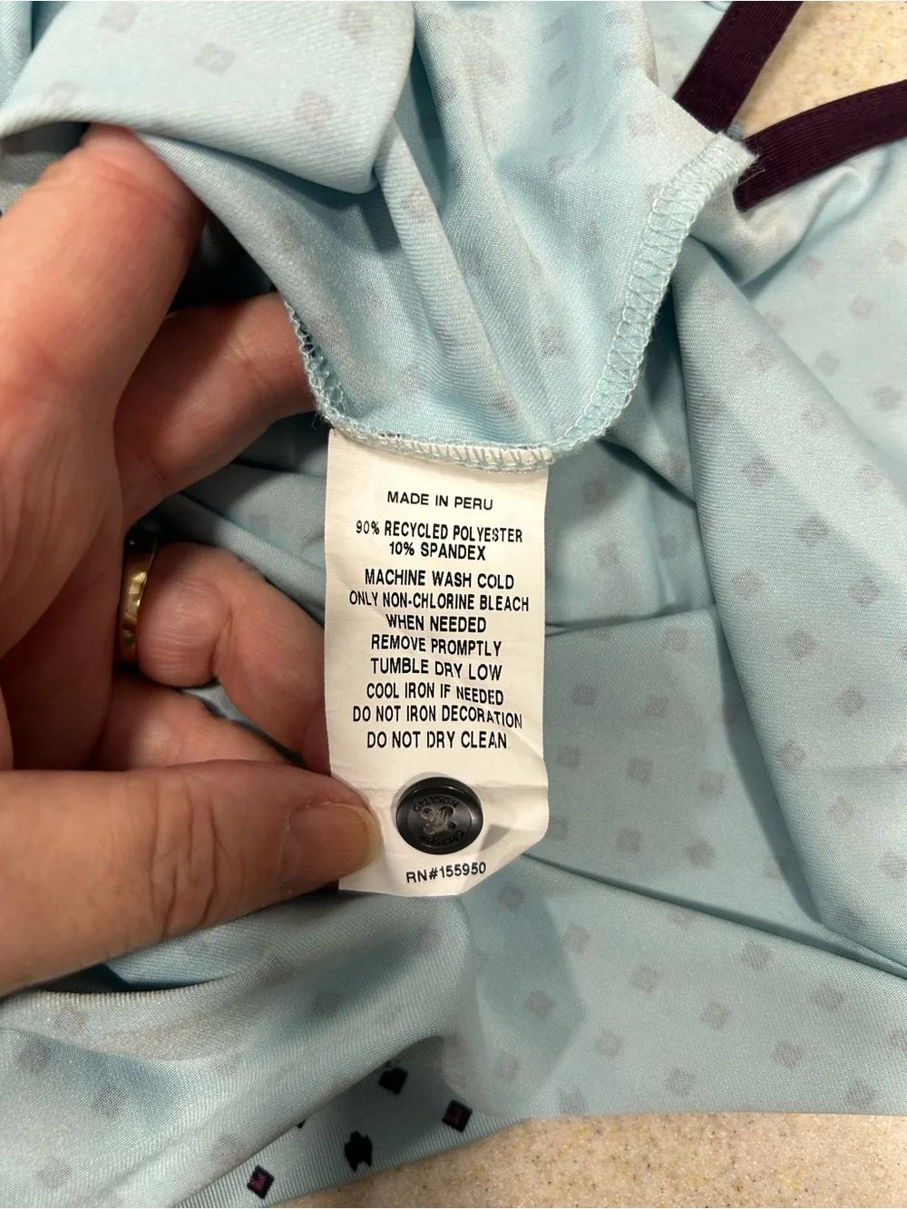 Greyson polo mens M blue all over print lighweight moisture wicking Tetherow